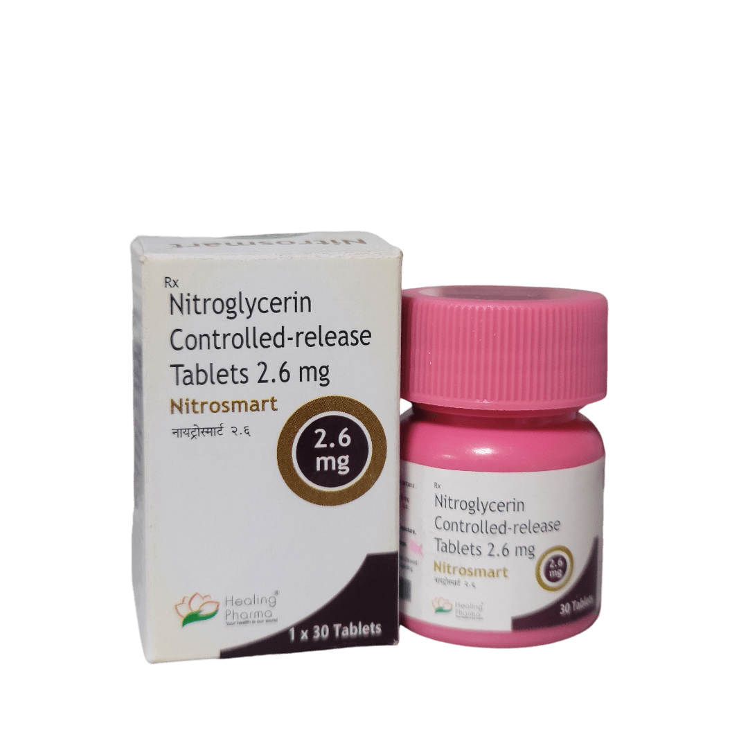 NITROSMART (Nitroglycerin 2.6mg) x 30 CONTOLLED-RELEASE TABLETS ...