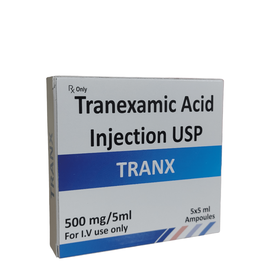 TRANX (Tranexamic acid 500mg) 5 × 5ml AMPOULES INTRAVENOUS INJECTION ...