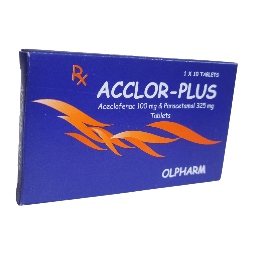 ACCLOR-PLUS (Aceclofenac 100mg + Paracetamol 325mg) - 1×10 FILM COATED ...